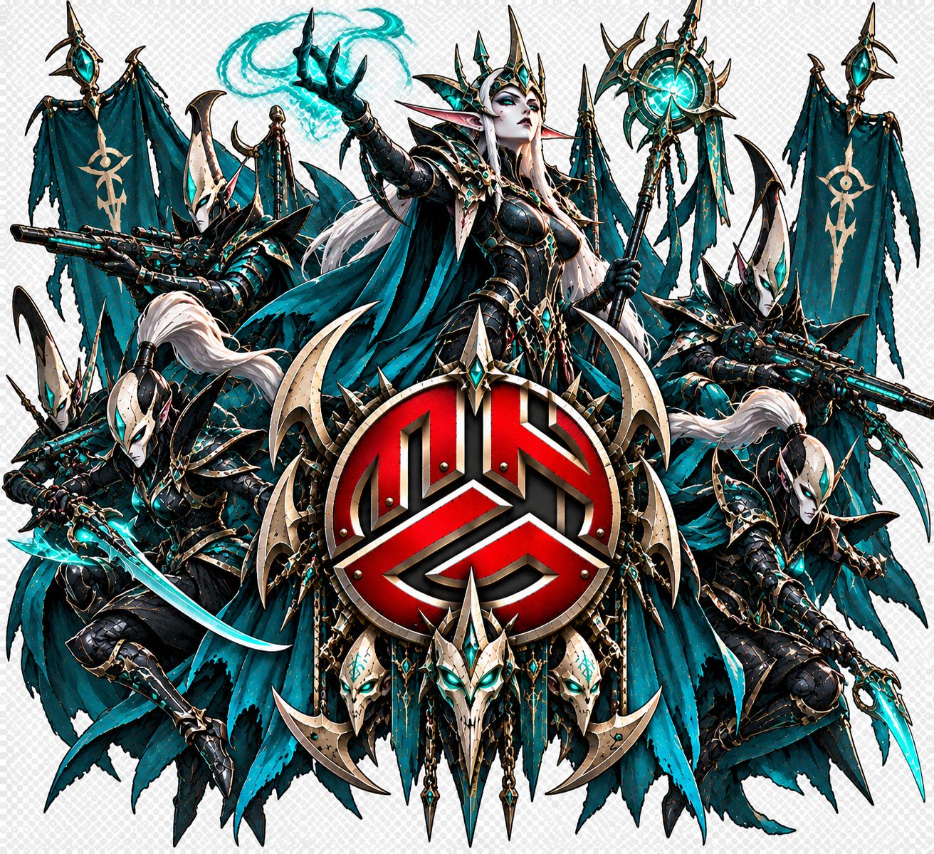 MHG crest themed for Aeldari